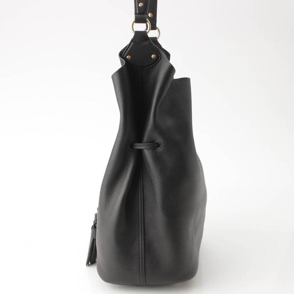 BurberryBurberry ASHBY Drawstring Shoulder Bag Leather Handbag Black - Picture 3 of 6
